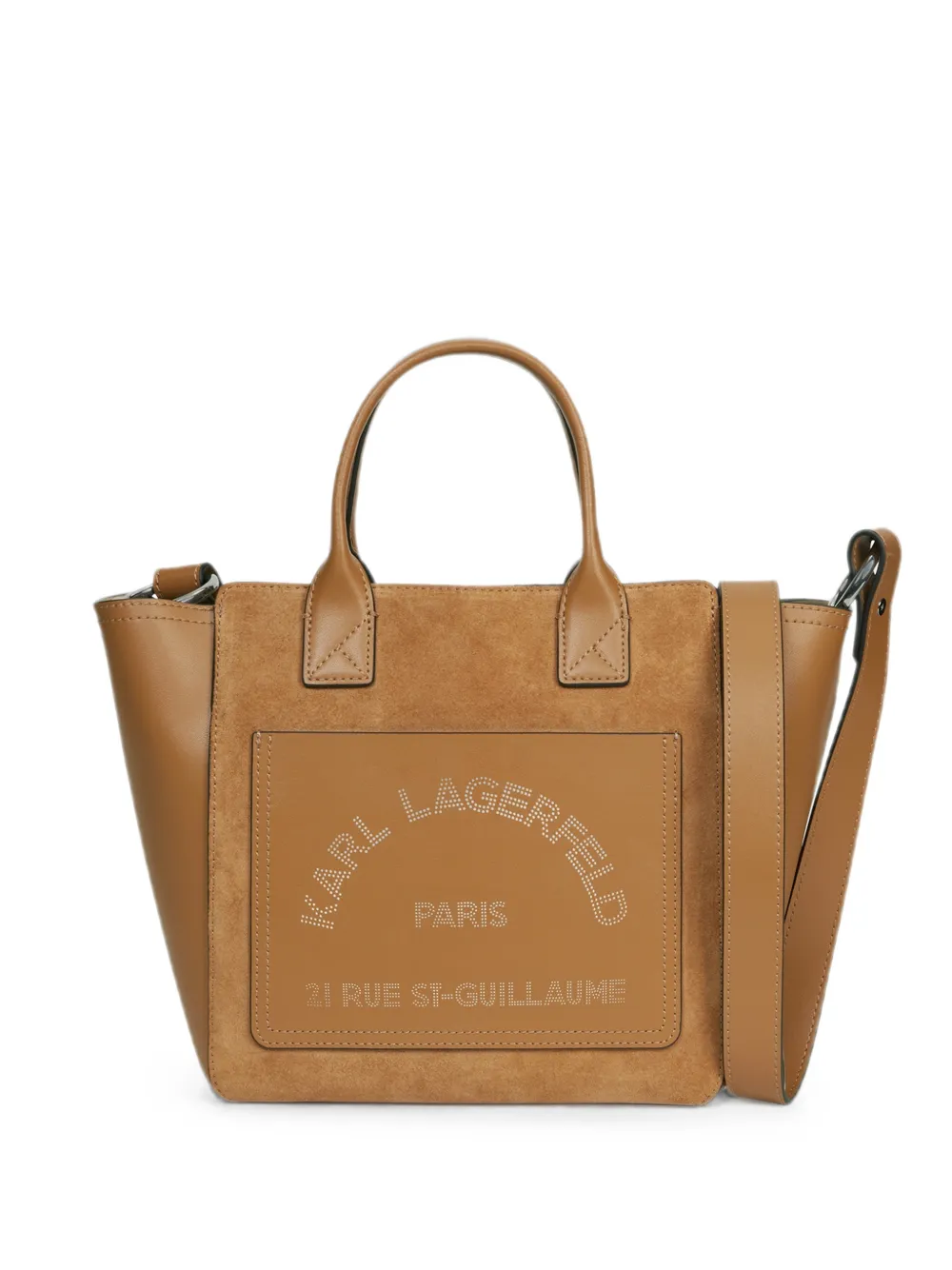 Karl Lagerfeld K/Daily suede-panel tote bag - Nude