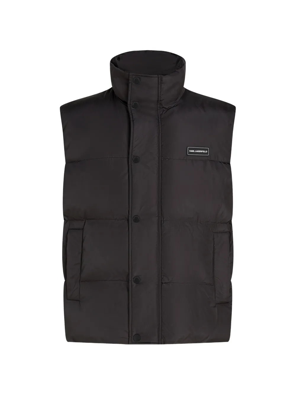 Karl Lagerfeld logo-patch padded gilet - Schwarz