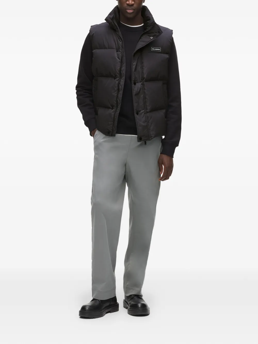 Karl Lagerfeld Bodywarmer met logopatch Zwart