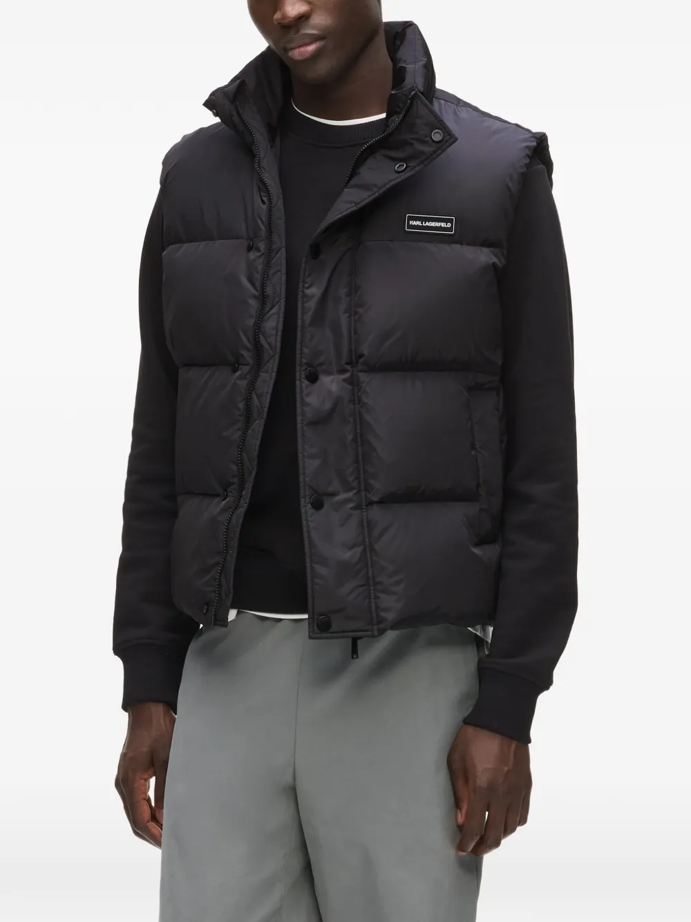 Karl Lagerfeld Bodywarmer met logopatch Zwart