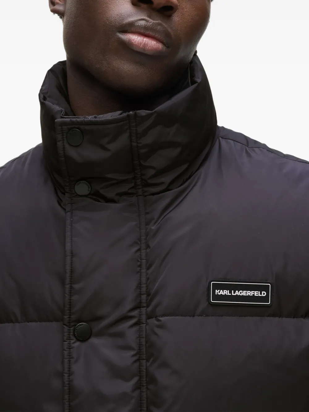 Karl Lagerfeld Bodywarmer met logopatch Zwart