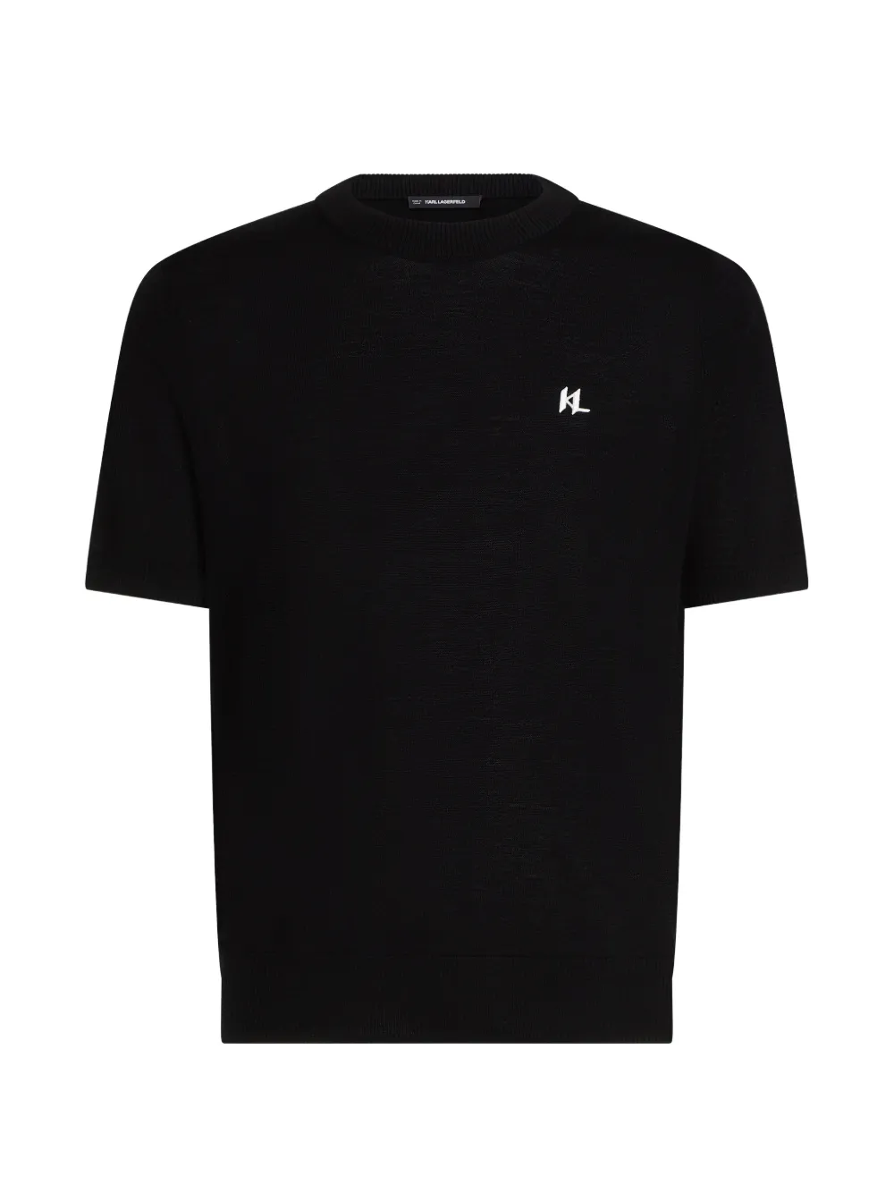 Karl Lagerfeld logo-embroidered T-shirt - Nero