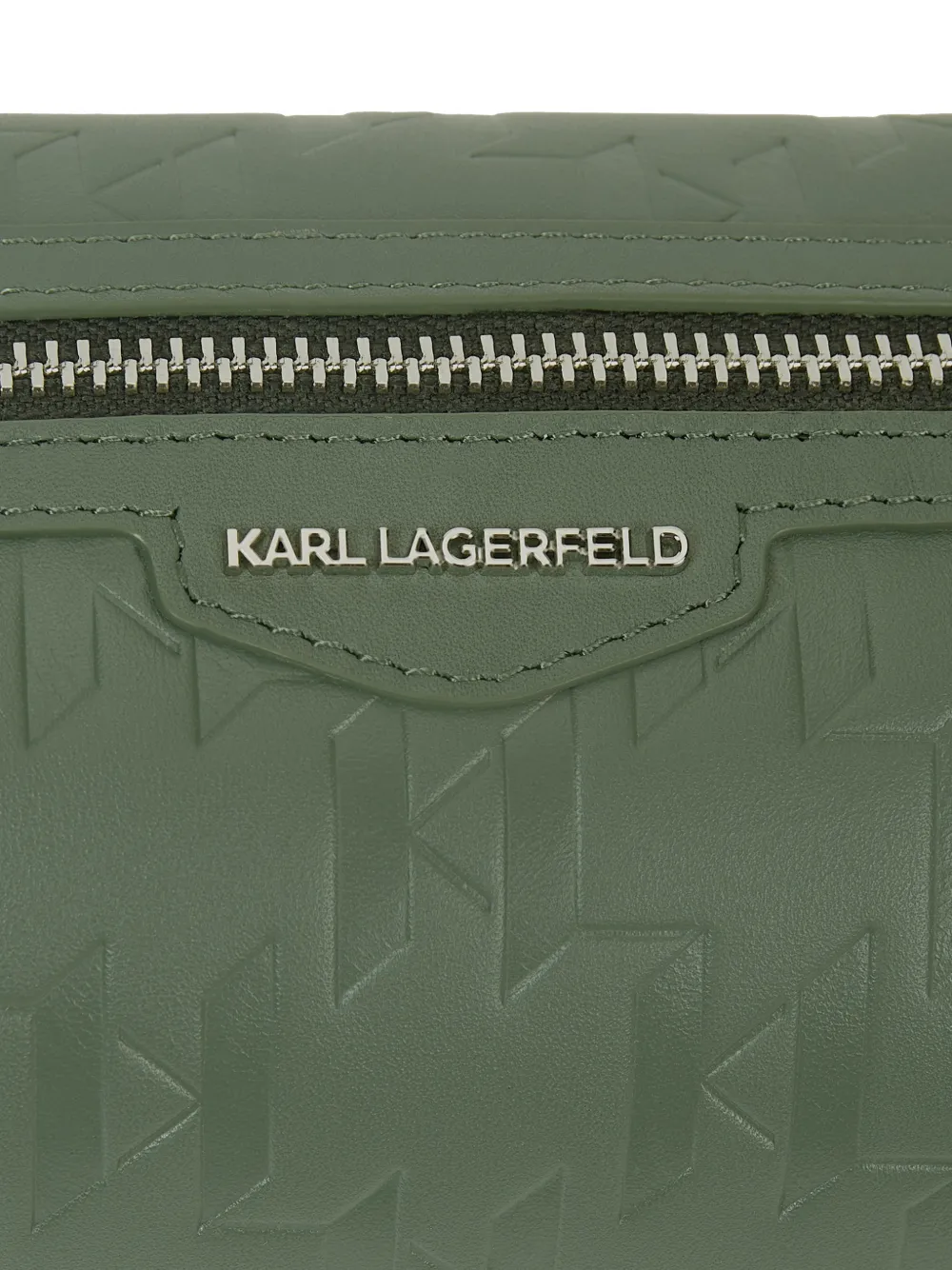Karl Lagerfeld K Loom kleine leren messengertas Groen