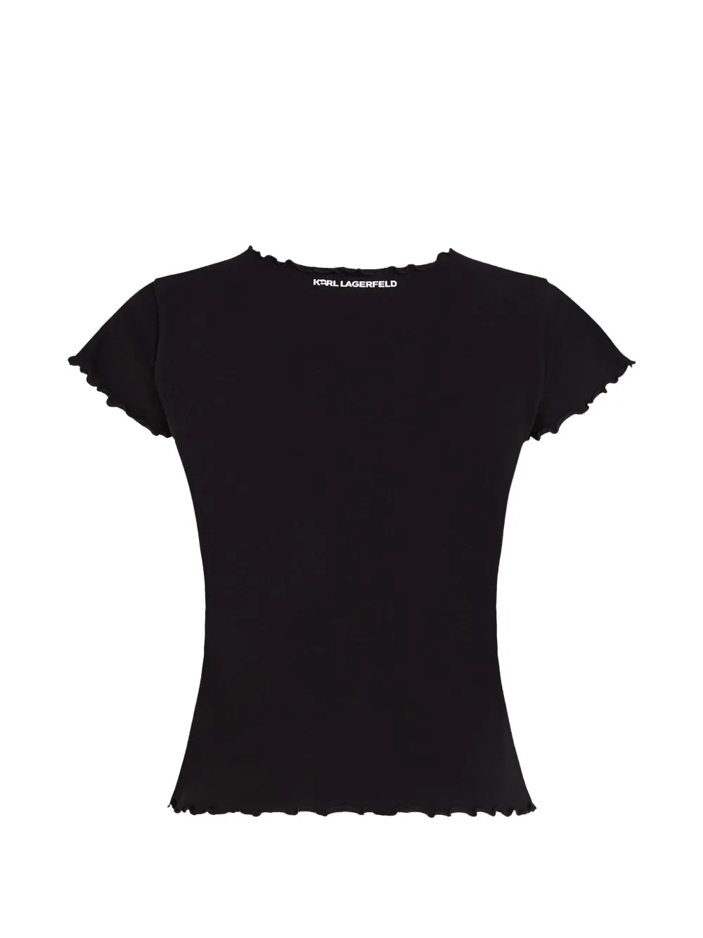 Karl Lagerfeld Ikon Choupette katoenen T-shirt met strikdetail Zwart