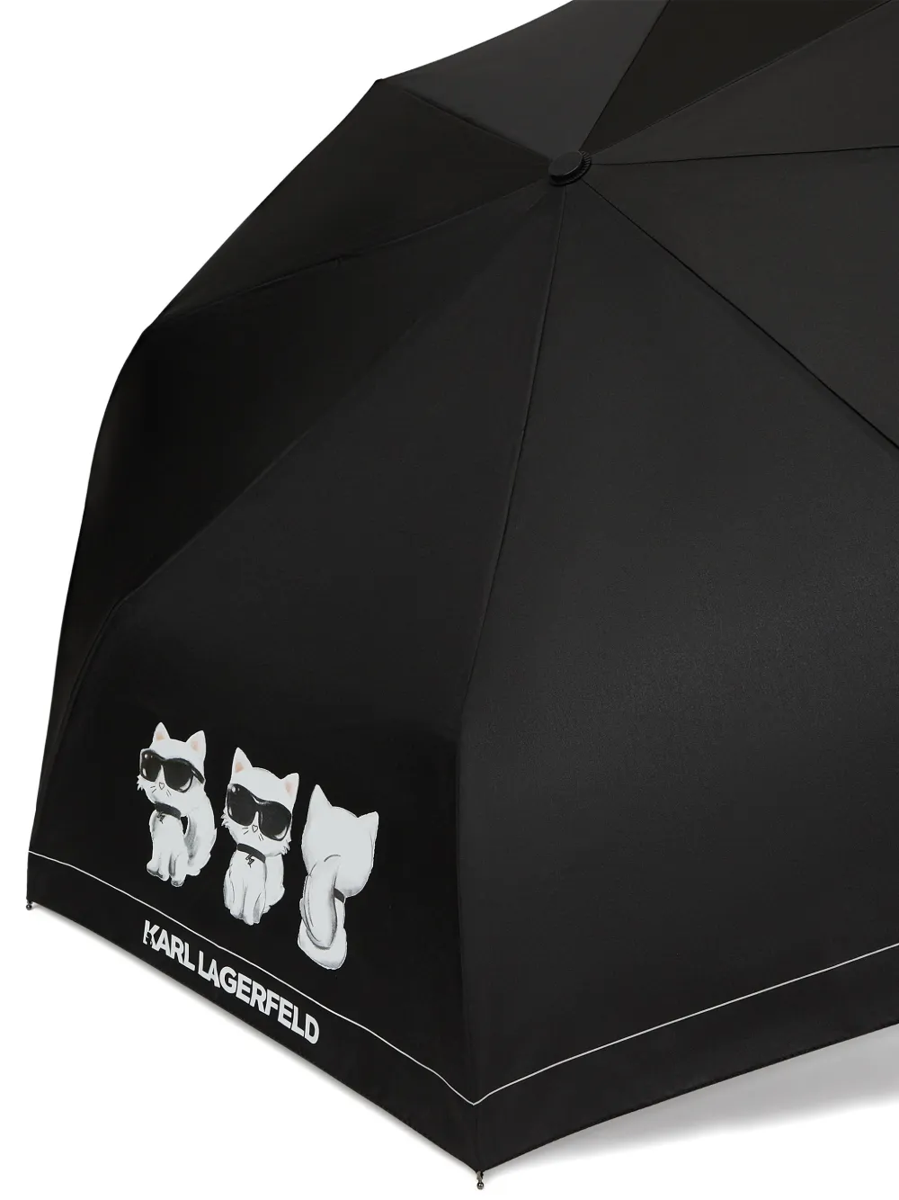 Karl Lagerfeld Kleine Ikon Choupette paraplu (99 cm x 28 cm) Zwart