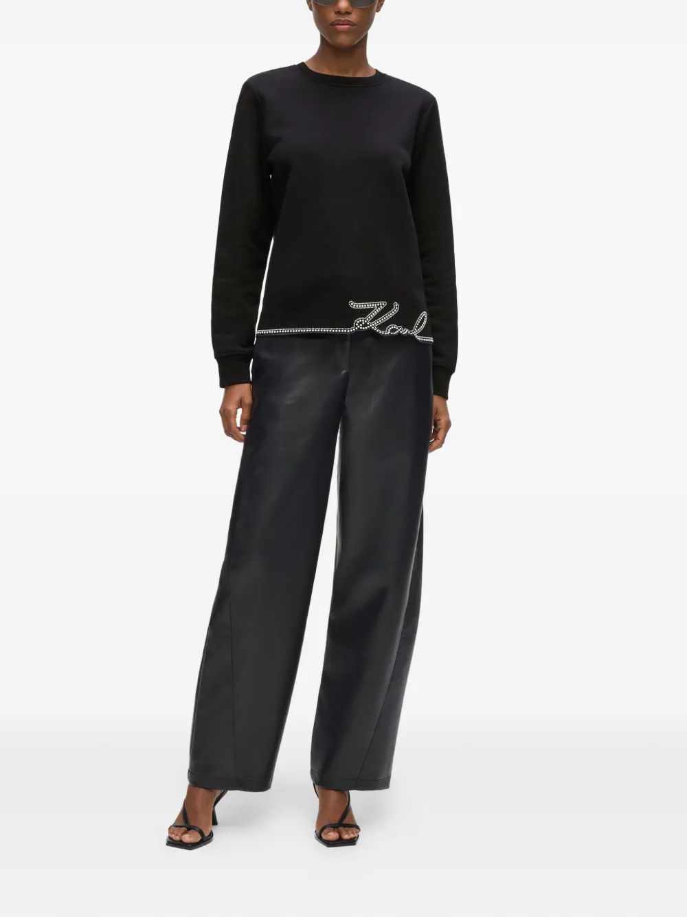 Karl Lagerfeld Sweater met kenmerkende afwerking Zwart