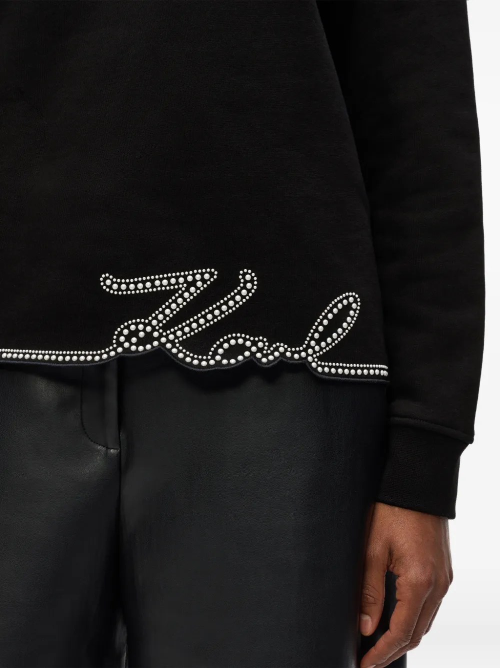Karl Lagerfeld Sweater met kenmerkende afwerking Zwart