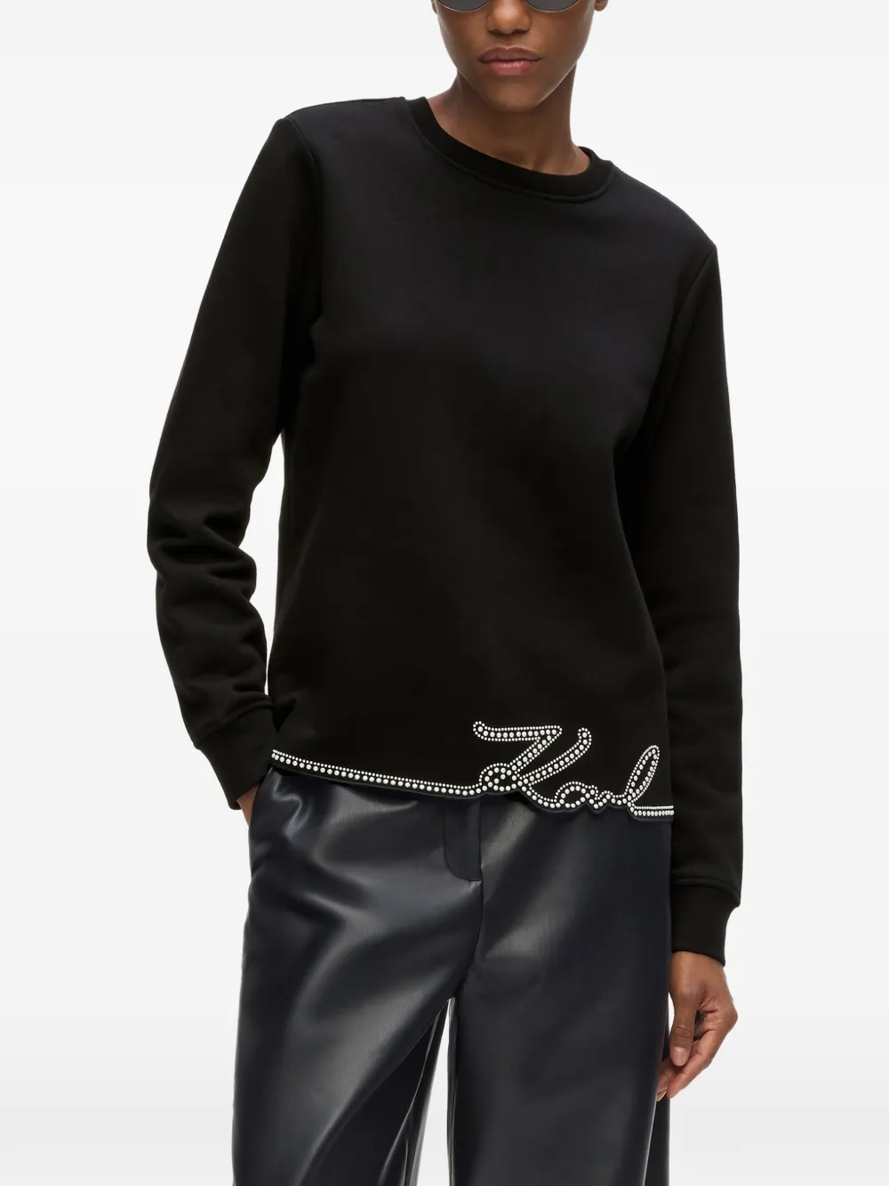 Karl Lagerfeld Sweater met kenmerkende afwerking Zwart