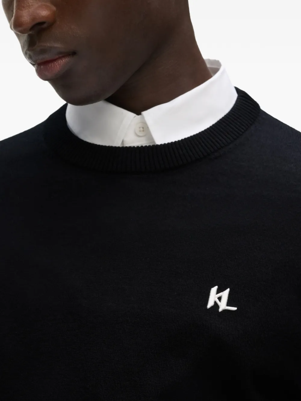 Karl Lagerfeld Trui met geborduurd logo Zwart
