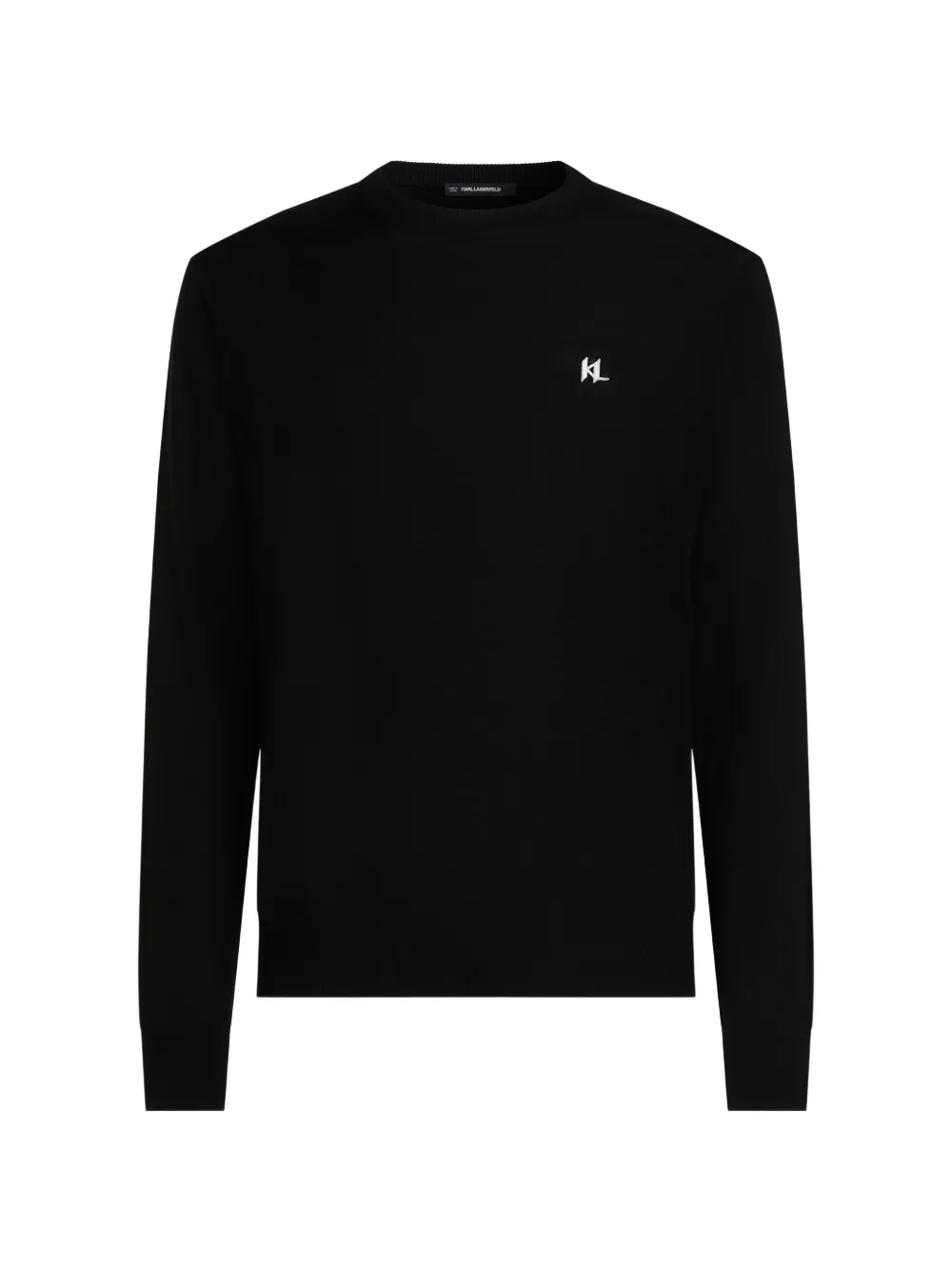 Karl Lagerfeld logo-embroidered merino sweater - Nero