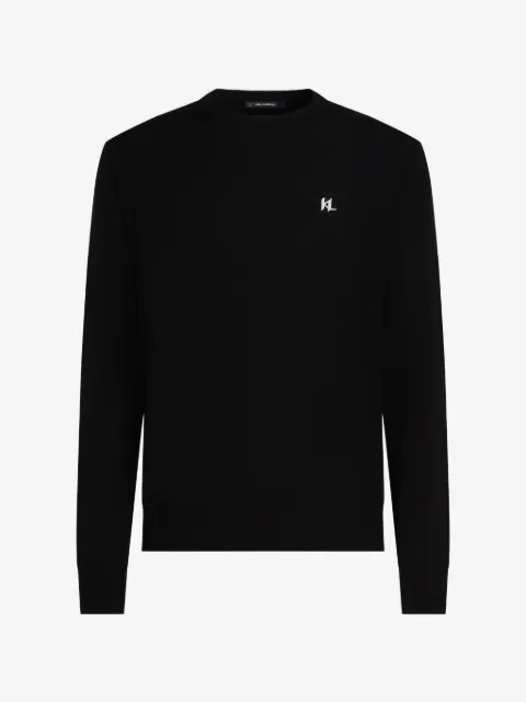 Karl Lagerfeld logo刺绣美利诺羊毛毛衣