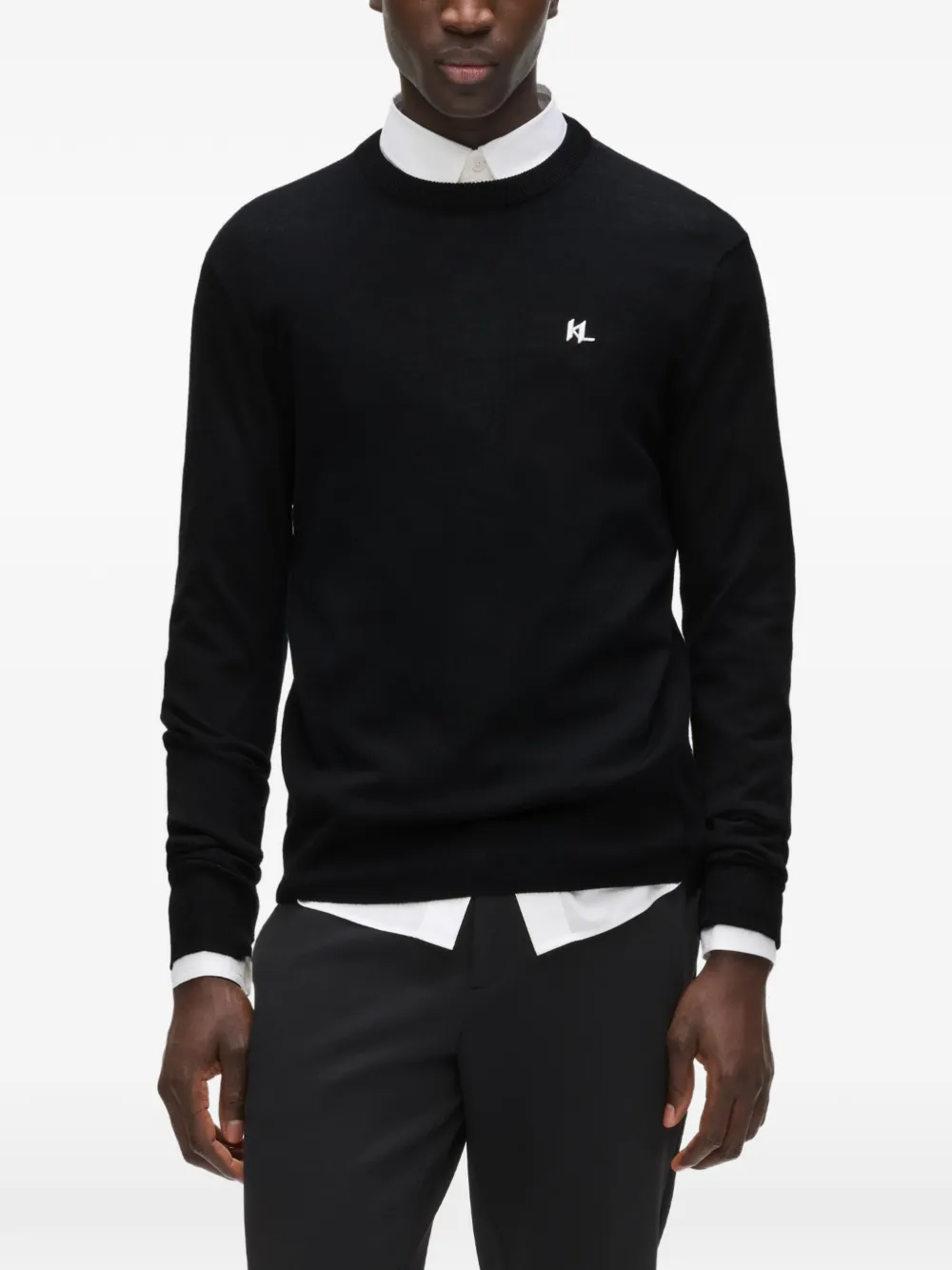 Karl Lagerfeld Trui met geborduurd logo Zwart