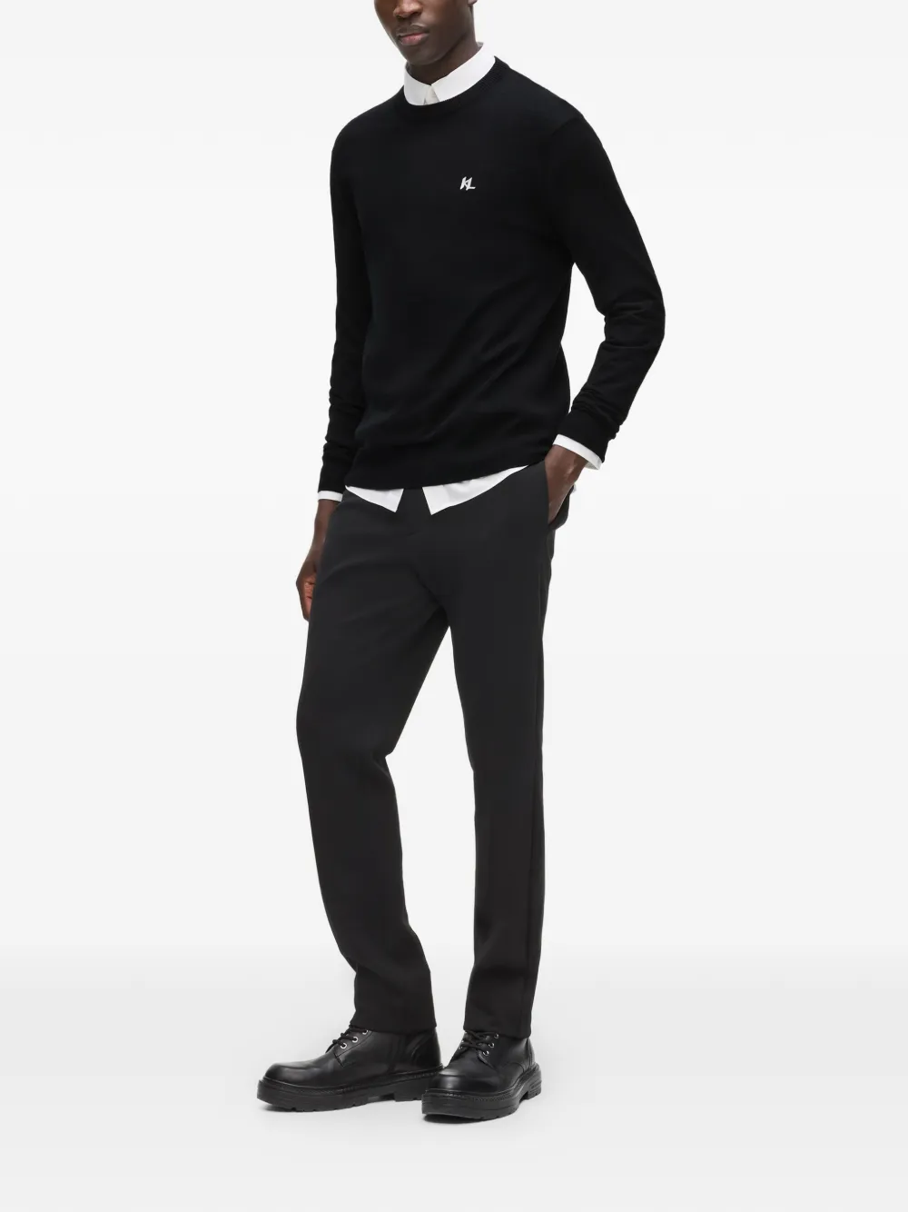 Karl Lagerfeld Trui met geborduurd logo Zwart