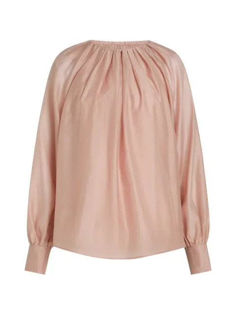 Karl Lagerfeld gathered-neck long-sleeve blouse