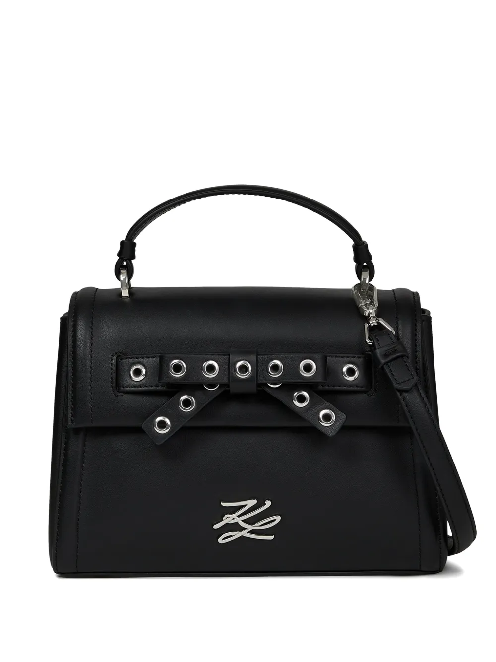 Karl Lagerfeld K/Autograph bow top handle bag - Nero