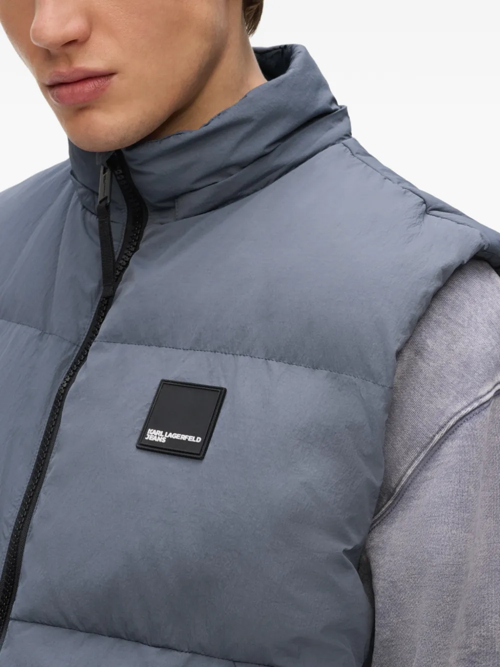 Karl Lagerfeld Jeans Bodywarmer met capuchon Blauw