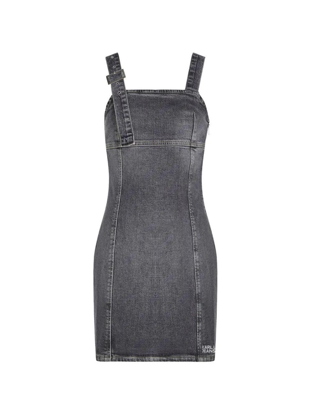 Karl Lagerfeld Jeans buckle-strap denim mini dress - Blau