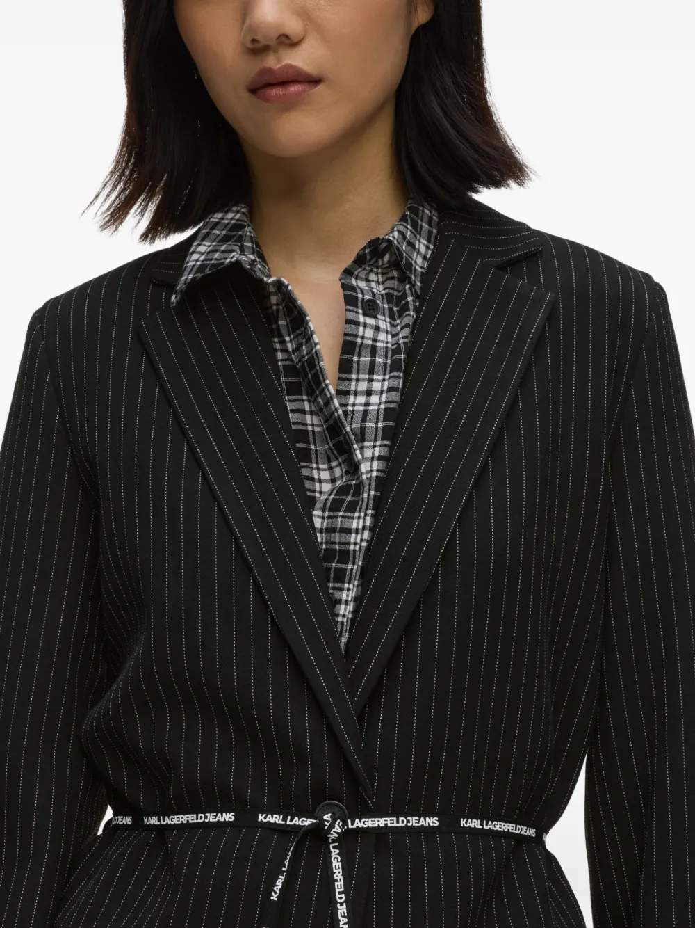 Karl Lagerfeld Jeans Blazer met krijtstreep Zwart