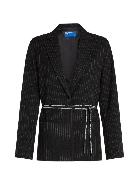 Karl Lagerfeld Jeans pinstripe belted blazer