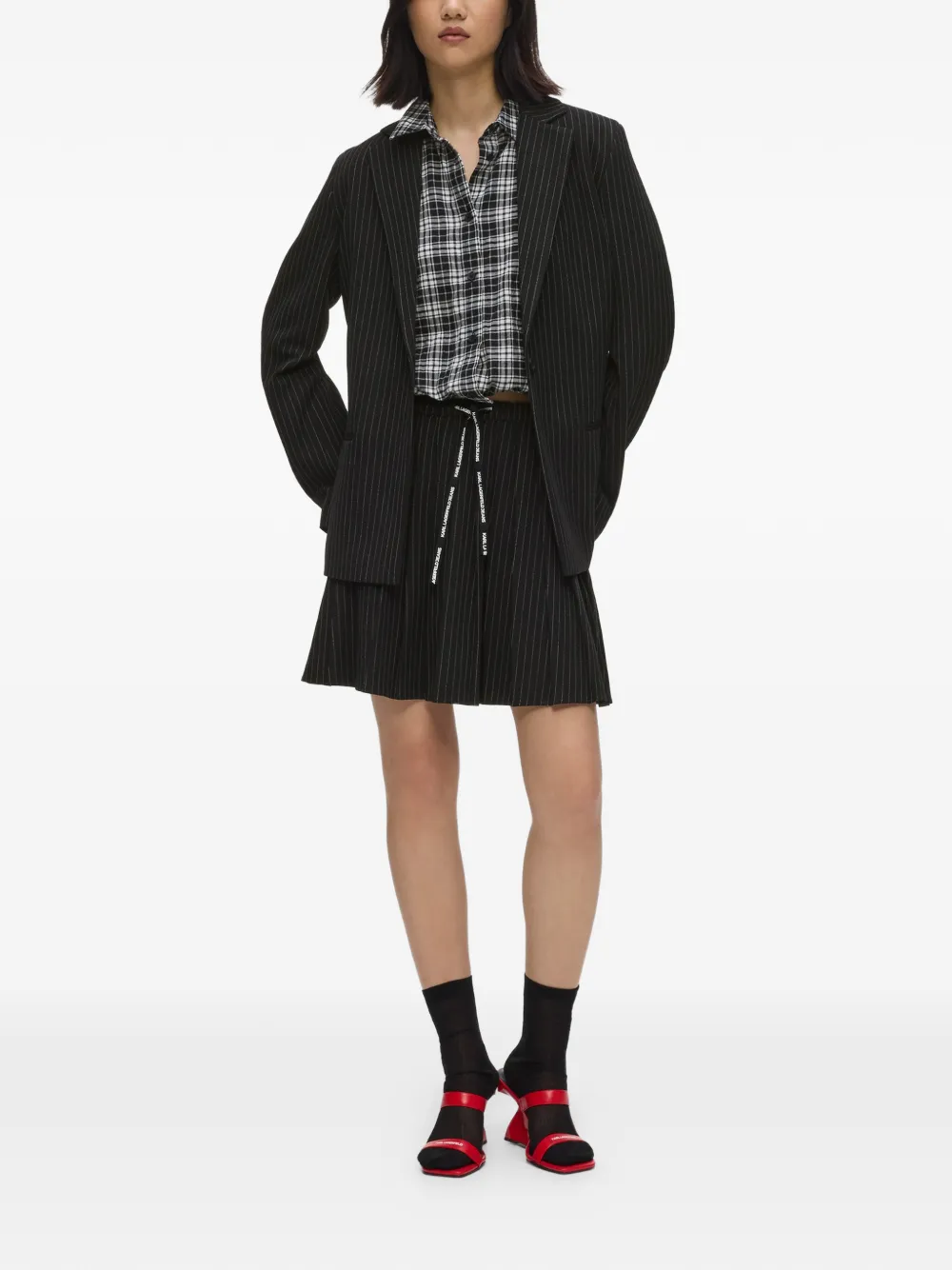Karl Lagerfeld Jeans Blazer met krijtstreep Zwart