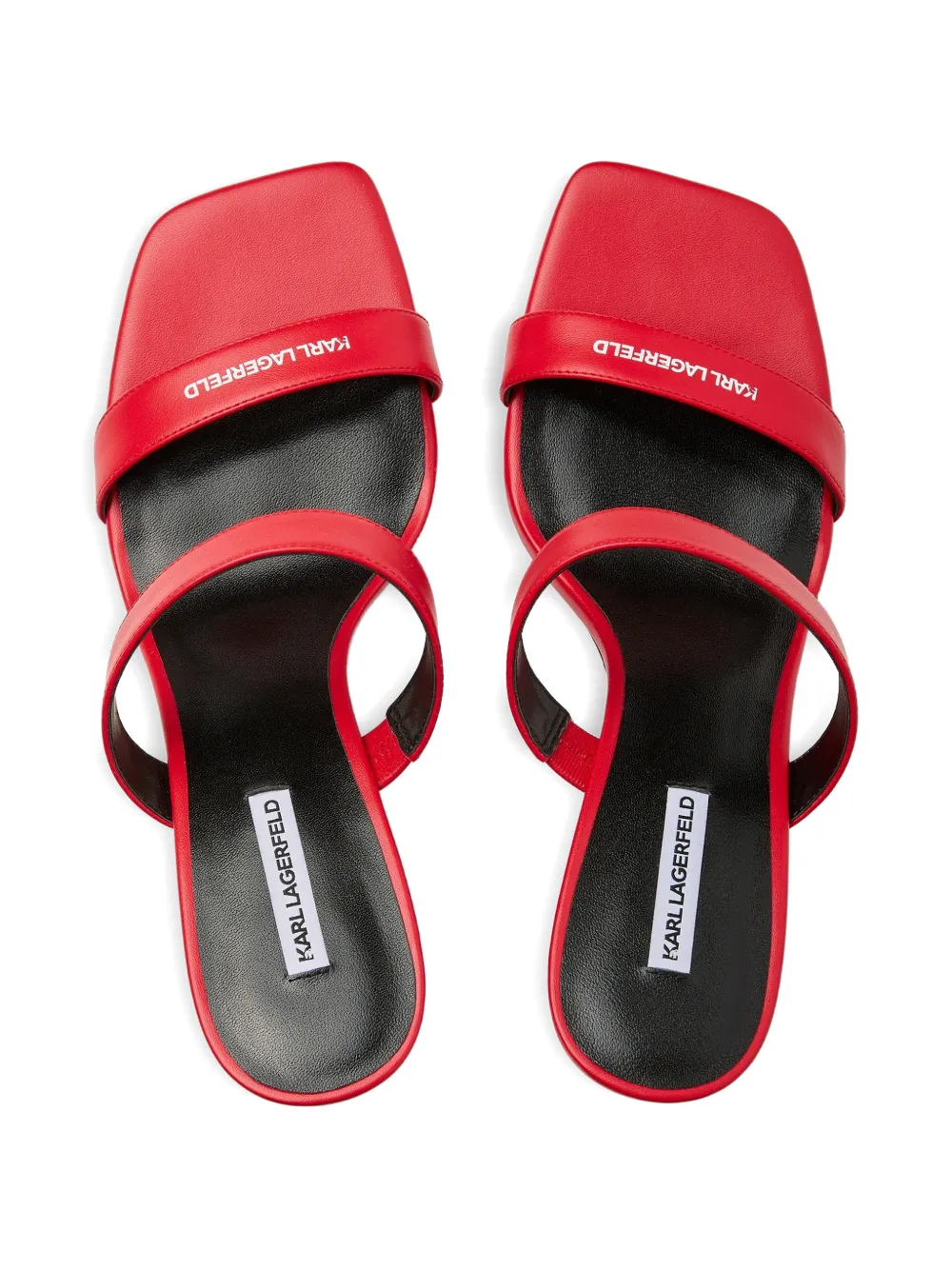 Karl Lagerfeld Jeans Waverely slippers met dubbele bandjes Rood