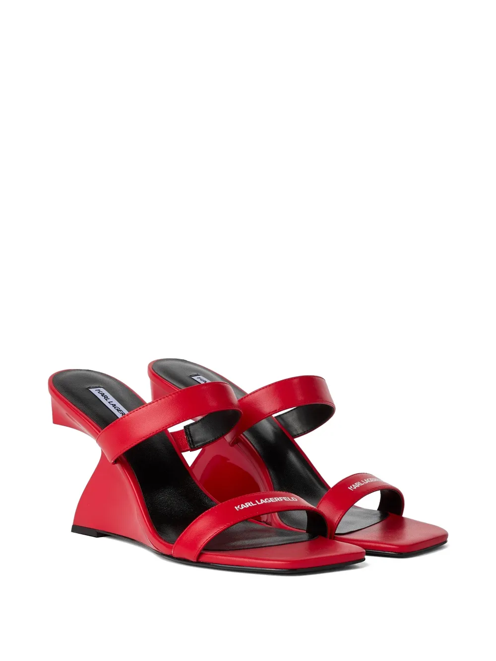 Karl Lagerfeld Jeans Waverely slippers met dubbele bandjes Rood