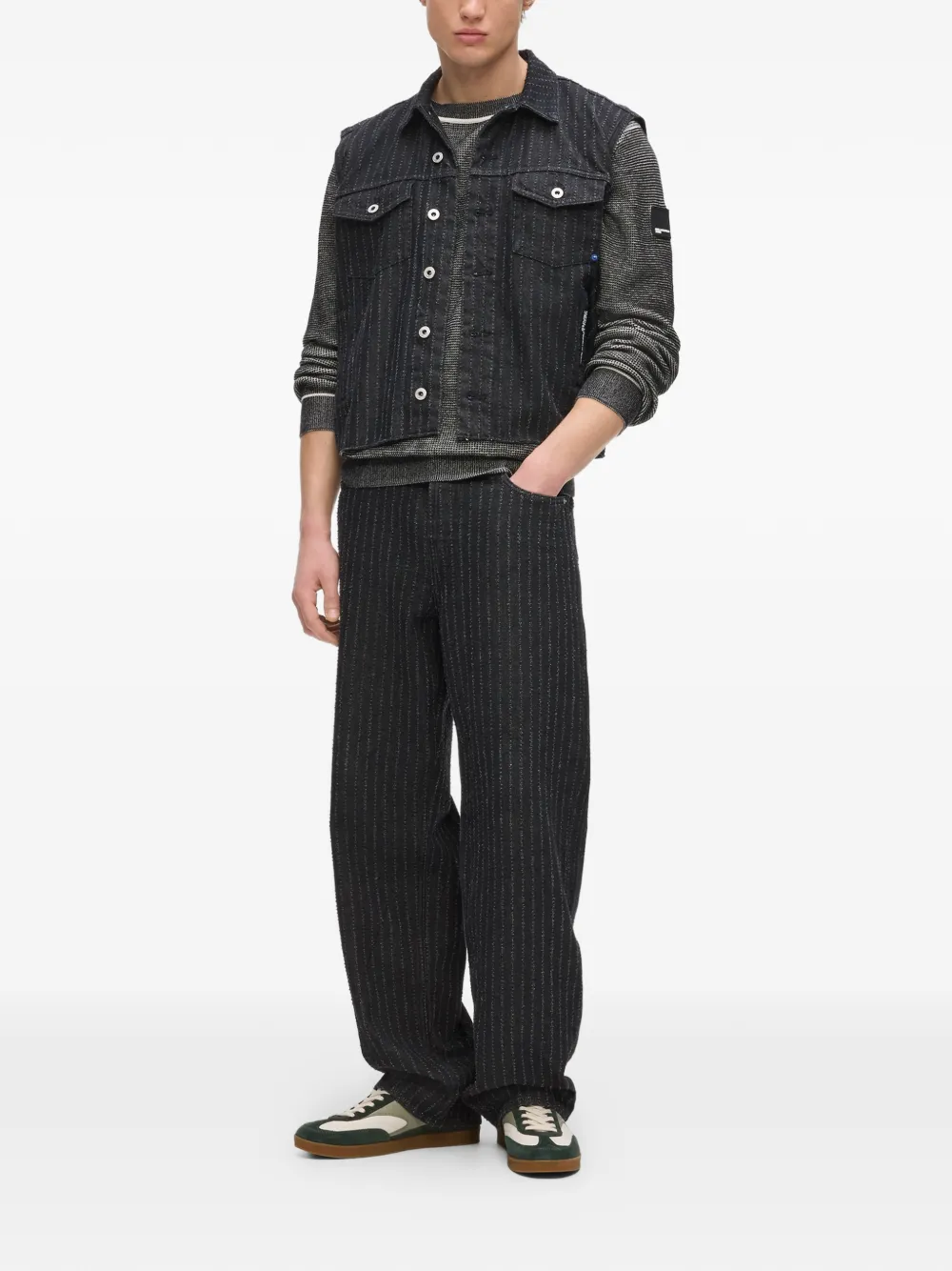 Karl Lagerfeld Jeans met krijtstreep Zwart