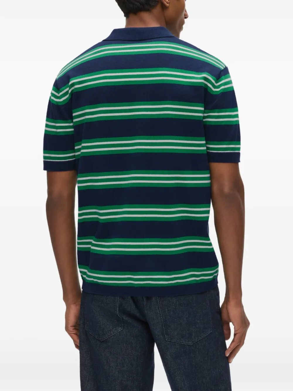 Karl Lagerfeld Gestreept poloshirt met Ikon-patch Blauw