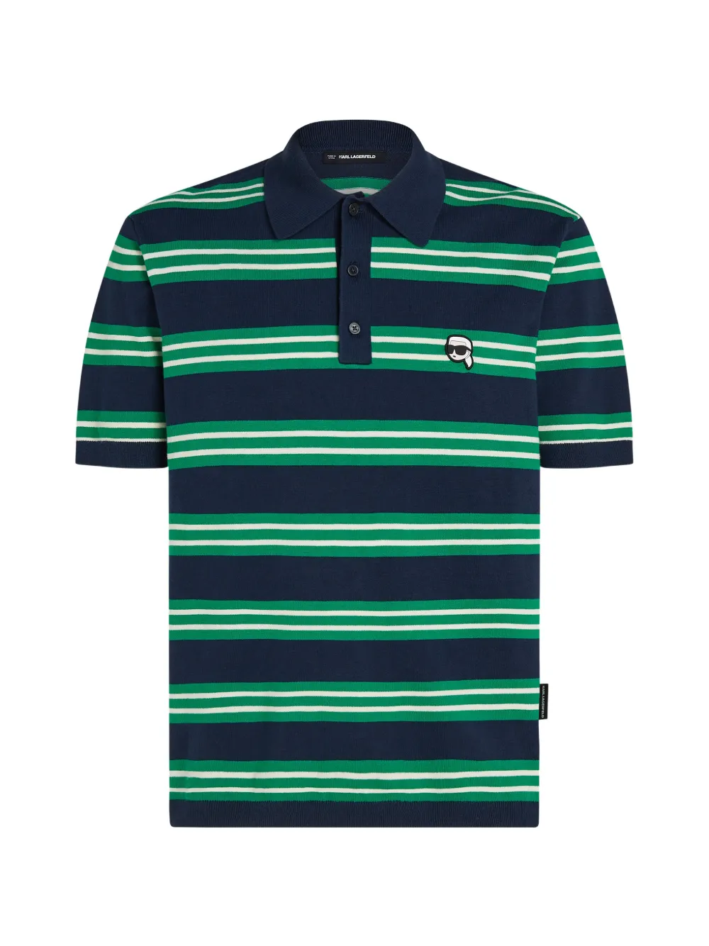 Karl Lagerfeld Ikon-patch striped polo shirt - Blu