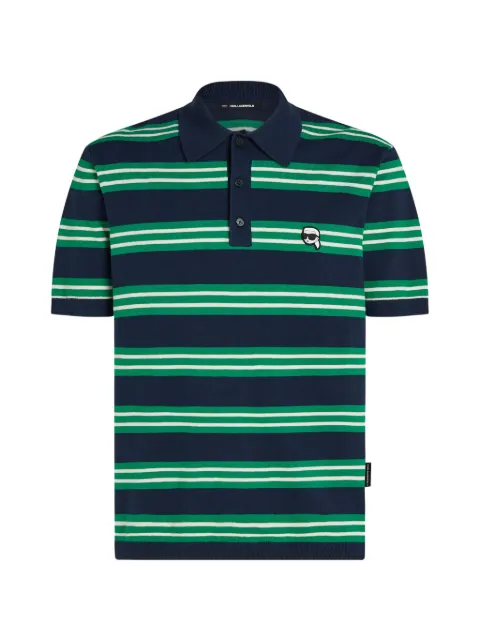 Karl Lagerfeld Ikon-patch striped polo shirt