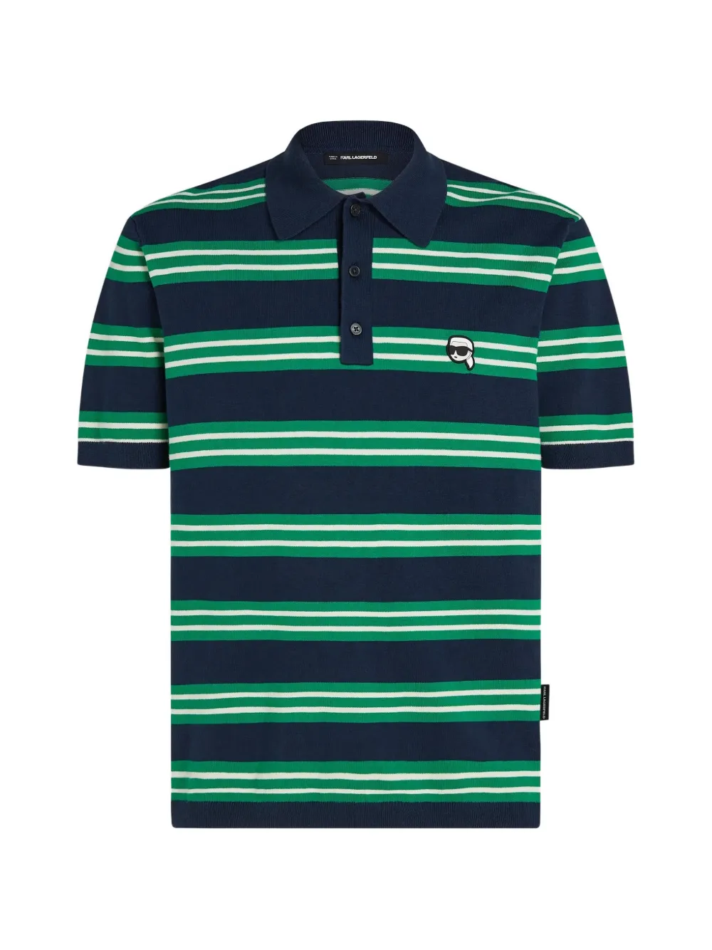 Karl Lagerfeld Gestreept poloshirt met Ikon-patch Blauw