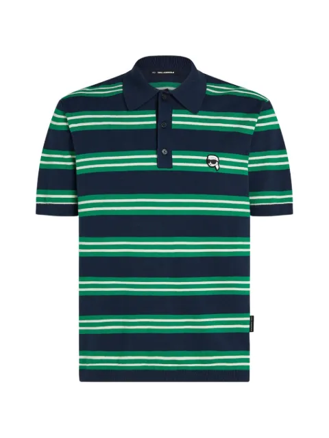 Karl Lagerfeld ikon stripe knit polo shirt