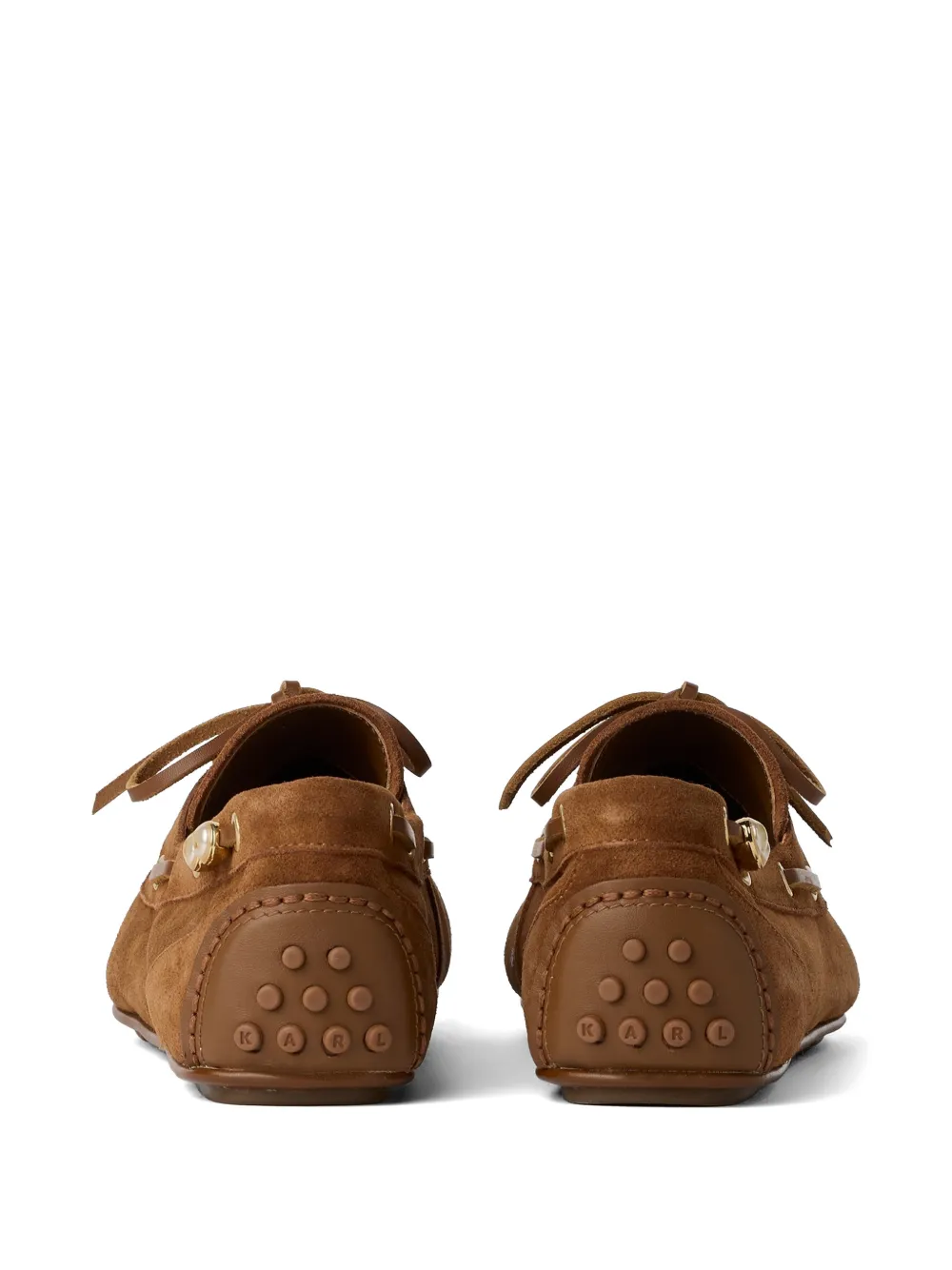 Karl Lagerfeld Ariella loafers met imitatieparel Bruin