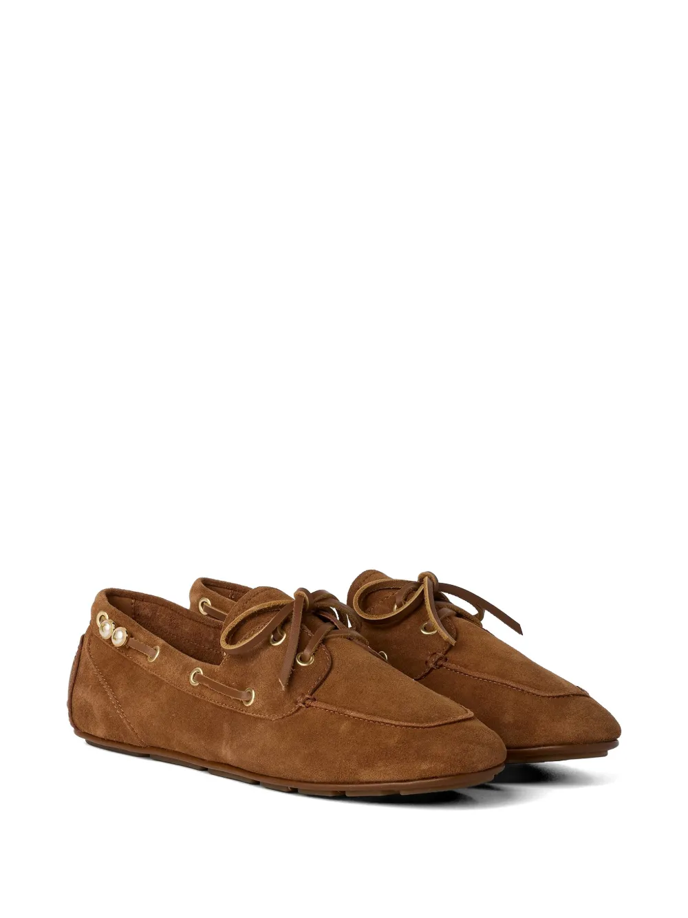 Karl Lagerfeld Ariella loafers met imitatieparel Bruin