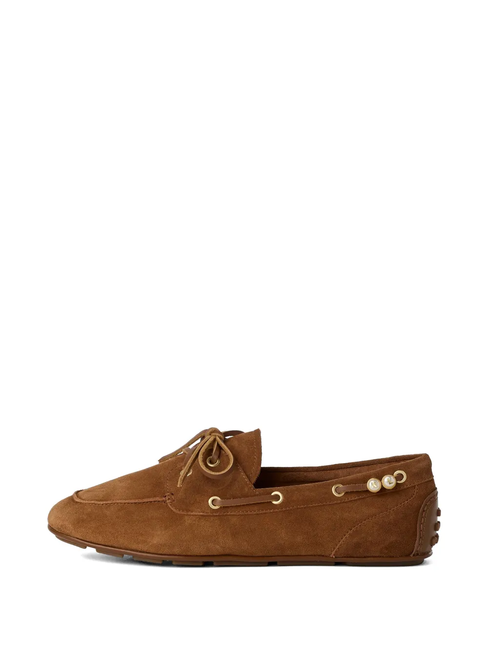 Karl Lagerfeld Ariella loafers met imitatieparel Bruin