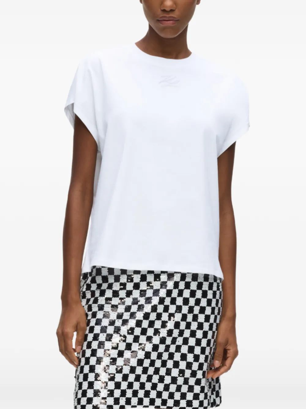 Karl Lagerfeld T-shirt met geborduurd logo Wit