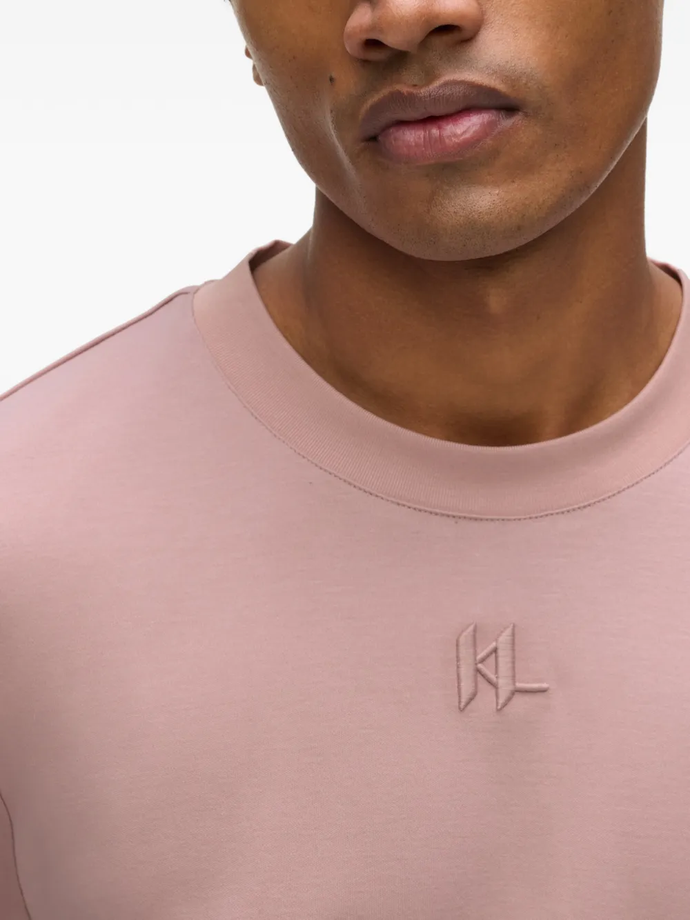 Karl Lagerfeld T-shirt met geborduurd logo Roze
