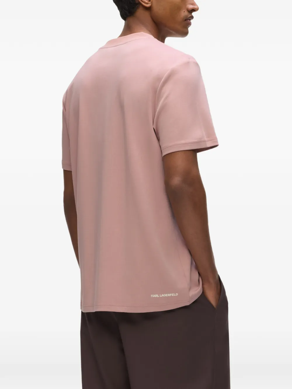 Karl Lagerfeld T-shirt met geborduurd logo Roze
