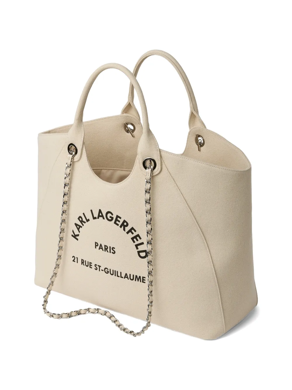 Karl Lagerfeld Rue St-Guillaume shopper met schakelketting Beige