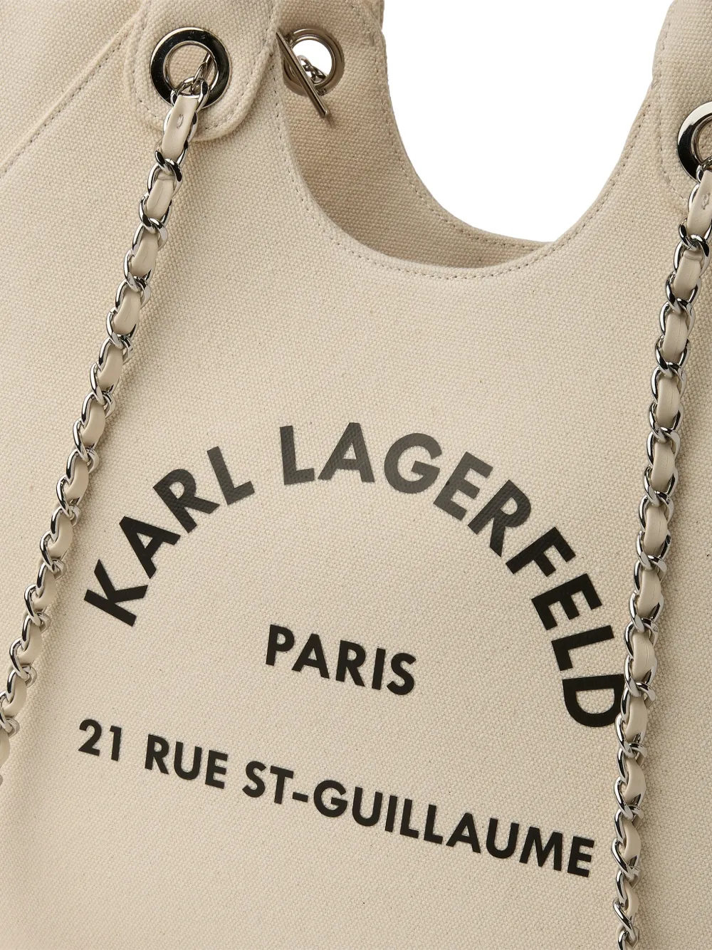 Karl Lagerfeld Rue St-Guillaume shopper met schakelketting Beige