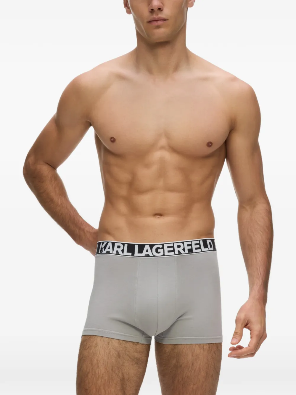 Karl Lagerfeld Drie boxershorts met logoband Grijs
