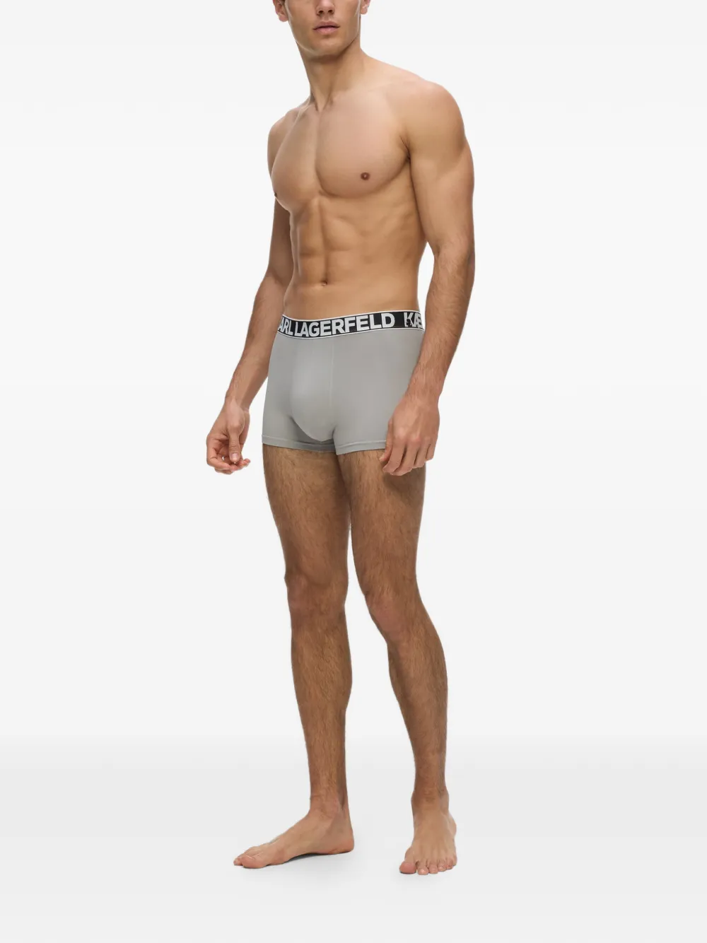 Karl Lagerfeld Drie boxershorts met logoband Grijs