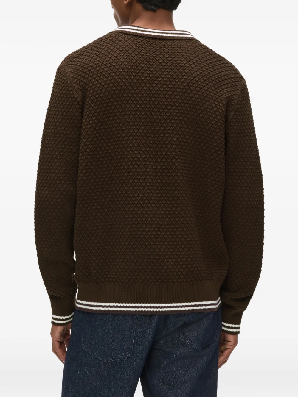 Karl Lagerfeld Ikon trui met wafelpatroon Bruin