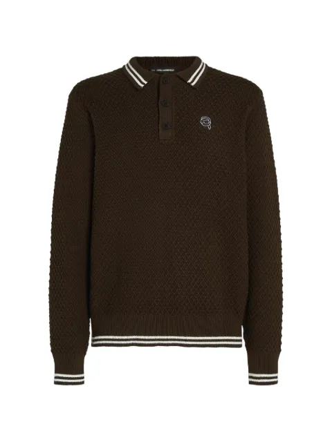Karl Lagerfeld Ikon long-sleeved knit polo shirt