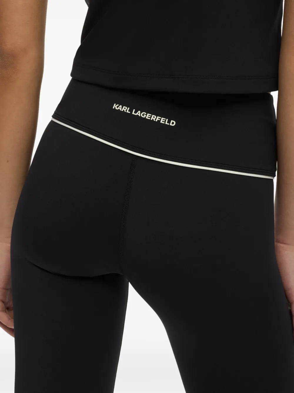 Karl Lagerfeld Legging met contrasterende afwerking Zwart