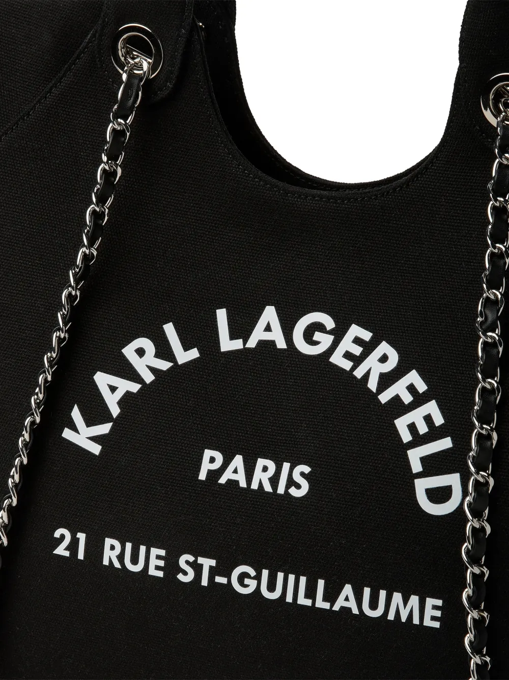 Karl Lagerfeld Rue St-Guillaume shopper met kettingbandje Zwart