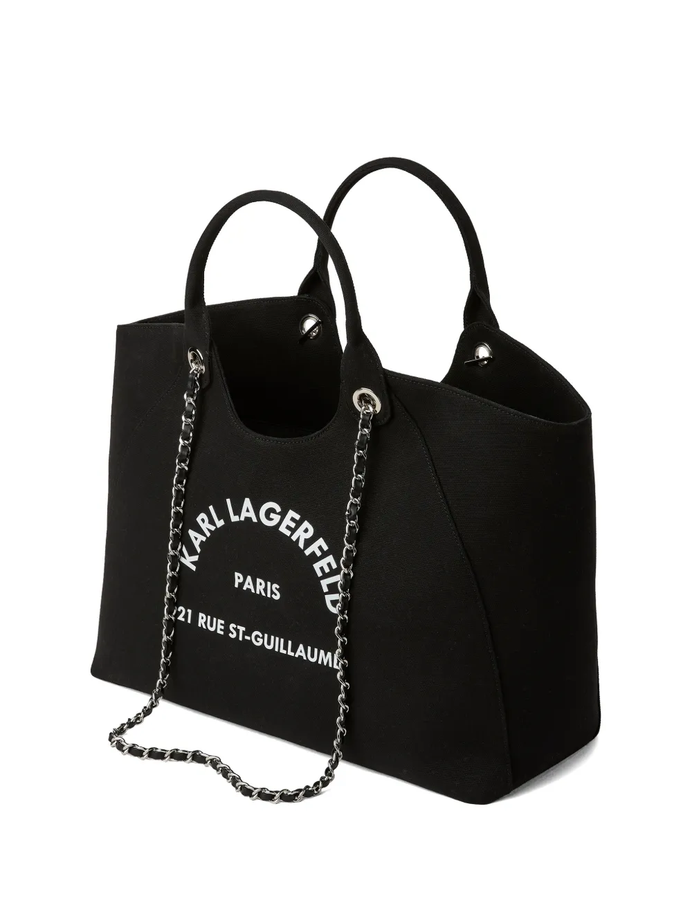 Karl Lagerfeld Rue St-Guillaume shopper met kettingbandje Zwart