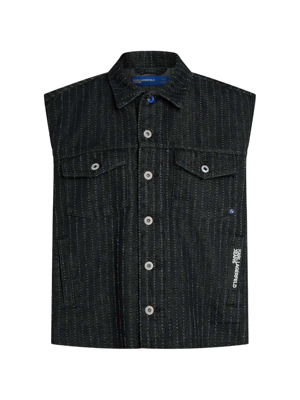 Karl Lagerfeld Jeans pinstripe denim gilet - Schwarz