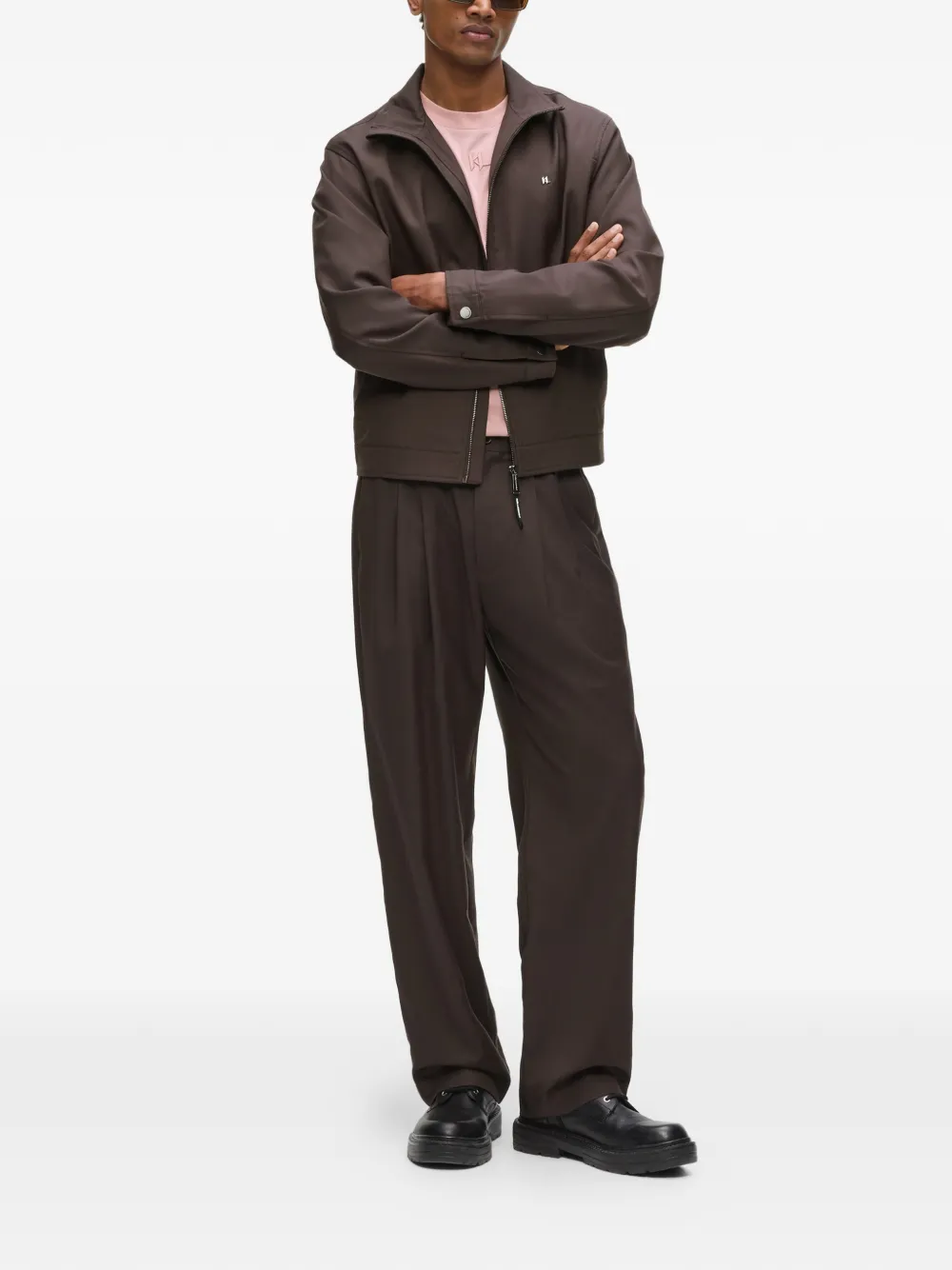 Karl Lagerfeld Geplooide pantalon Bruin