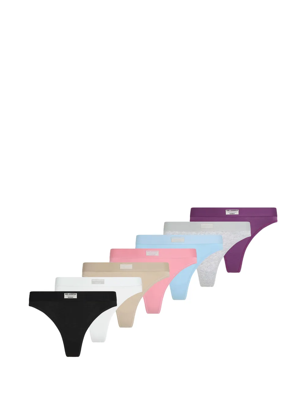 Karl Lagerfeld Days Of The Week logo-patch thongs (set of seven) - Nero